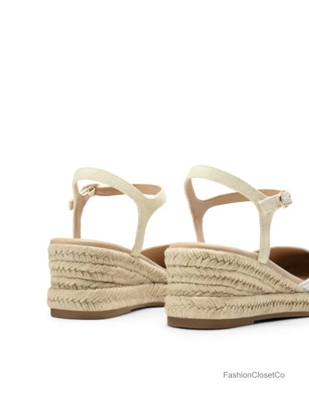 Strappy Espadrille Platform Wedge Sandals, Faux Leather, 2.3